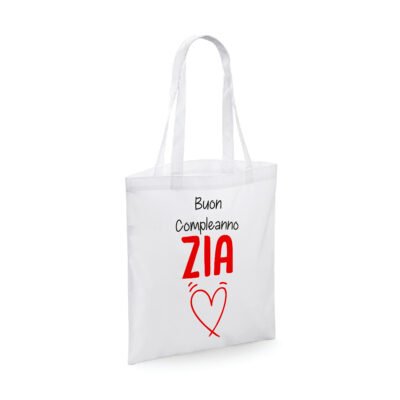 Shopping Bag divertente zia Buon compleanno zia - shopper in cotone zia - idea regalo