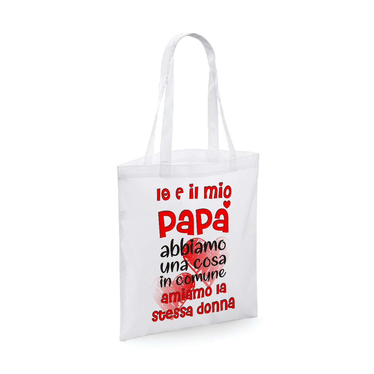 Shopping Bag Regalo Festa della Mamma shopper in cotone Mamma Io e il mio  Papà amiamo la stessa donna - ColorFamily