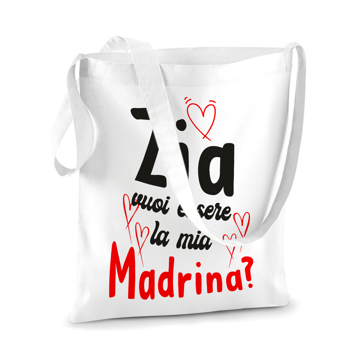 Shopping Bag divertente Zia Vuoi essere la mia madrina? - shopper in cotone  madrina - idea regalo - ColorFamily