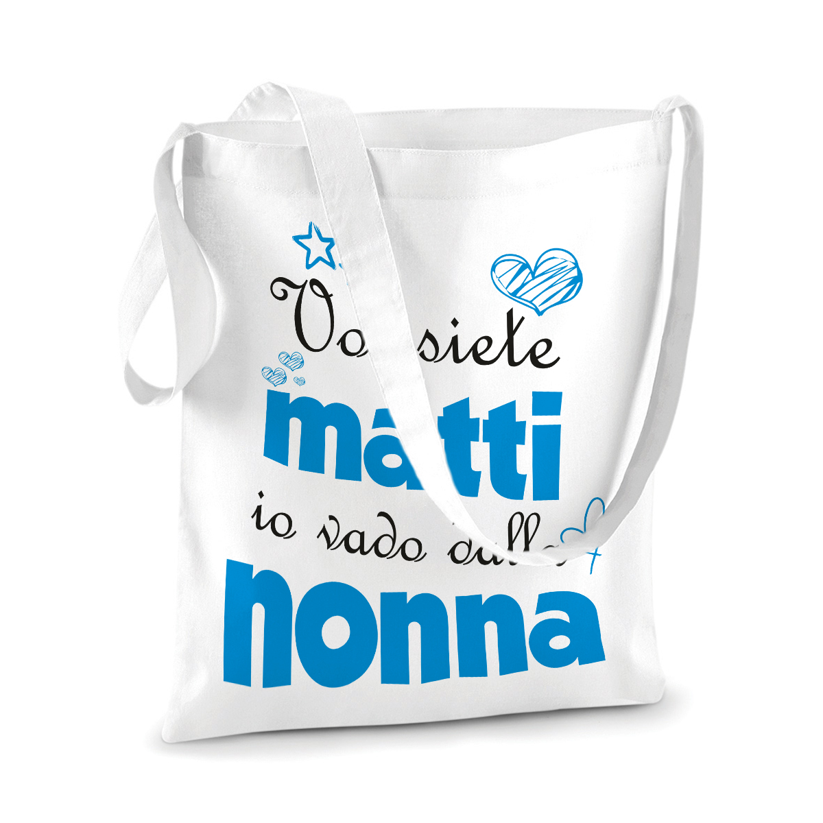 Shopping Bag divertente Nonna maschietto Voi siete matti, io vado dalla  nonna - shopper in cotone nonna - idea regalo - ColorFamily