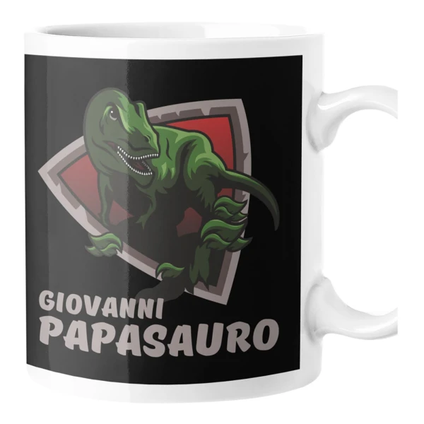 Tazza Papà Personalizzabile Festa del Papà Papasauro personalizzata con nome Mug 11Oz