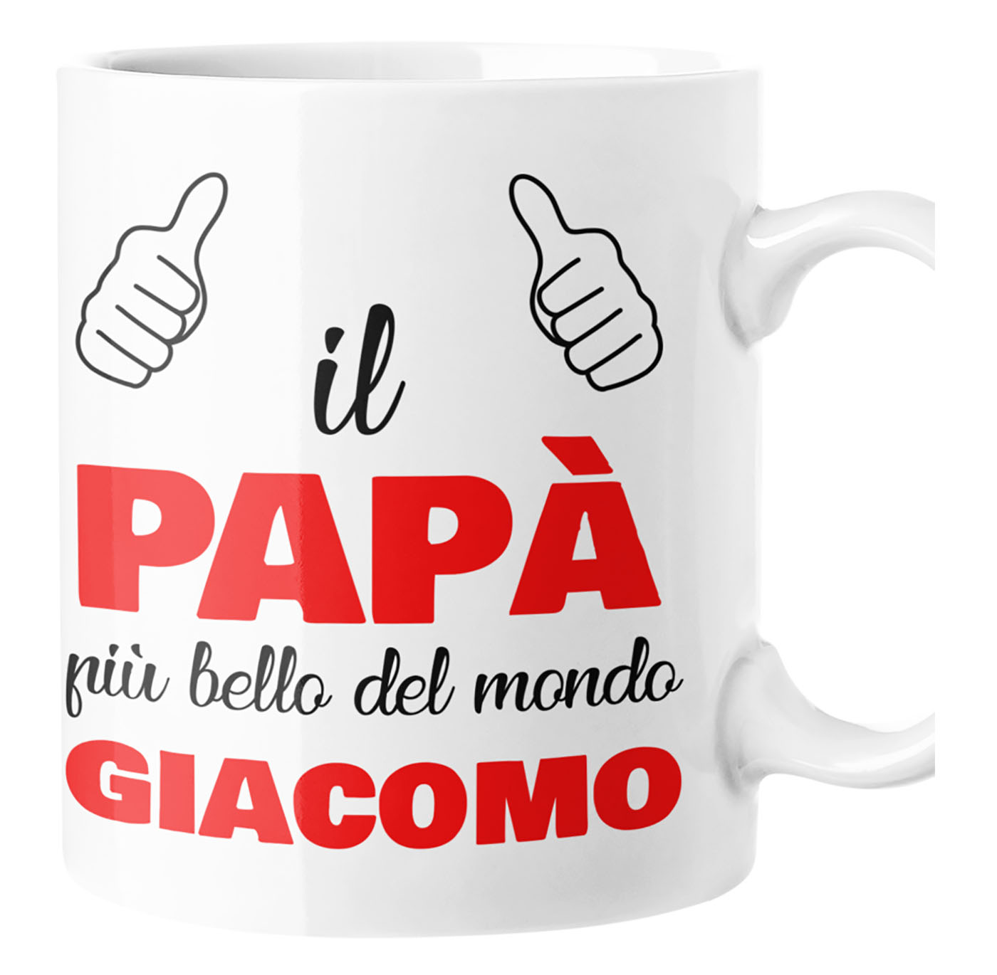 Tazza Papà Personalizzabile Festa del Papà Il Papà più bello del mondo  personalizzata con nome Mug 11Oz - ColorFamily