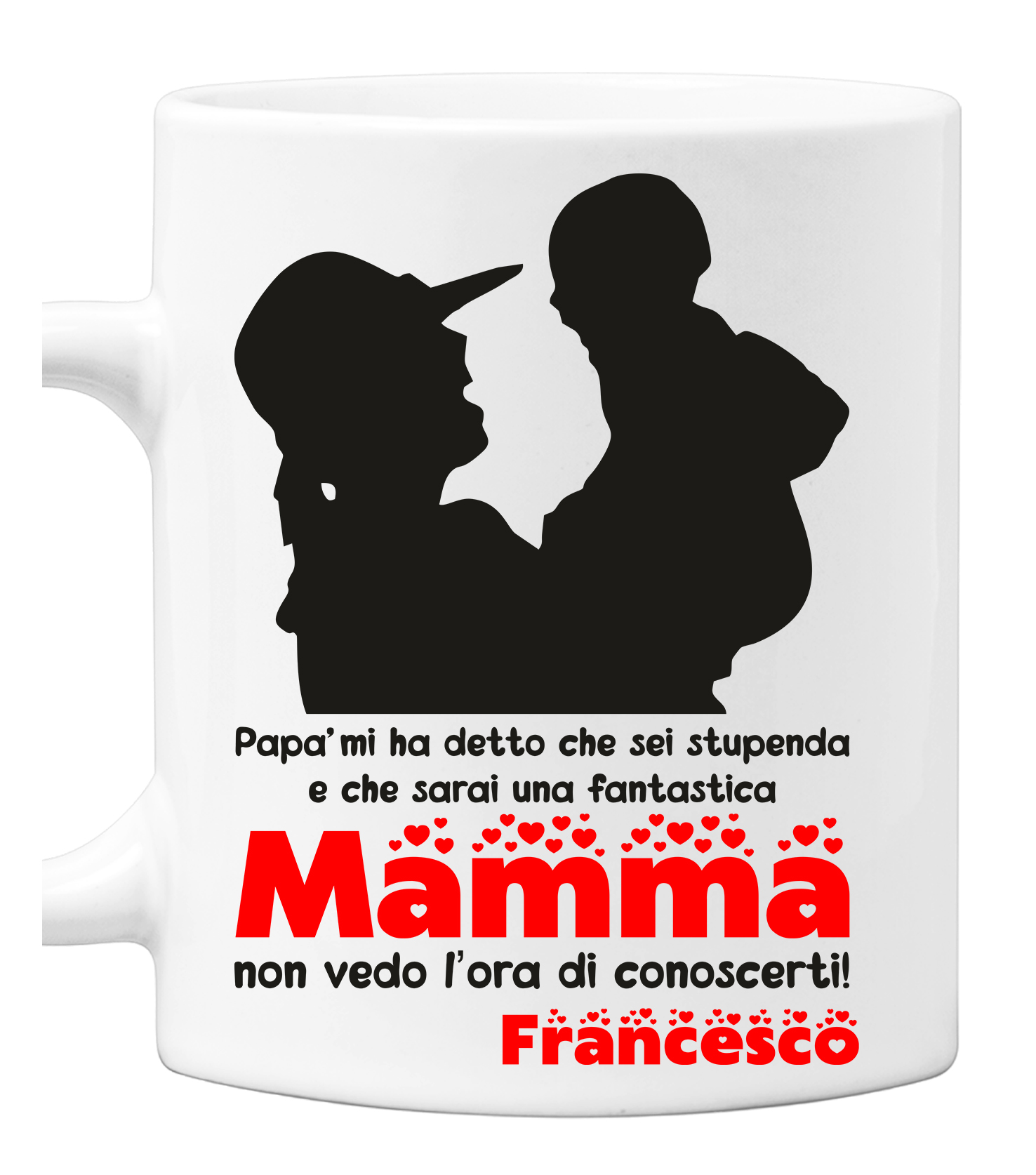 Tazza maschietto PERSONALIZZABILE Regalo Festa della Mamma Mug in ceramica  Mamma Papà mi ha detto che sarai una fantastica mamma - ColorFamily