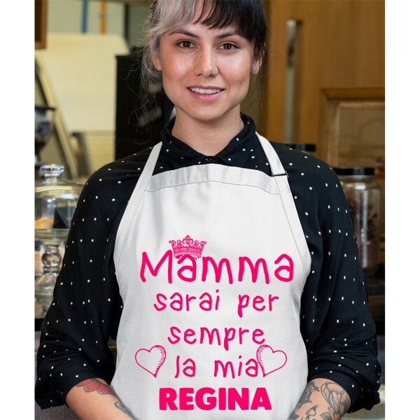 Grembiule da cucina Mamma Regalo Sarai per sempre la mia regina Mamma Idea Regalo taglia Unica - immagine 2