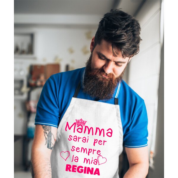 Grembiule da cucina Mamma Regalo Sarai per sempre la mia regina Mamma Idea Regalo taglia Unica - immagine 3