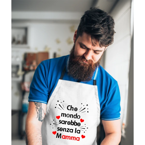 Grembiule da cucina Mamma Regalo Che Mondo sarebbe senza la Mamma Idea Regalo taglia Unica - immagine 3