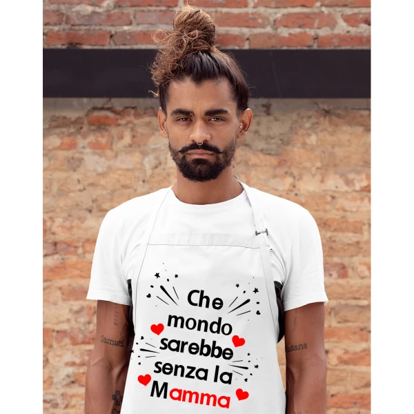 Grembiule da cucina Mamma Regalo Che Mondo sarebbe senza la Mamma Idea Regalo taglia Unica - immagine 4