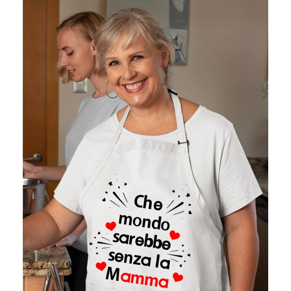 Grembiule da cucina Mamma Regalo Che Mondo sarebbe senza la Mamma Idea Regalo taglia Unica - immagine 5
