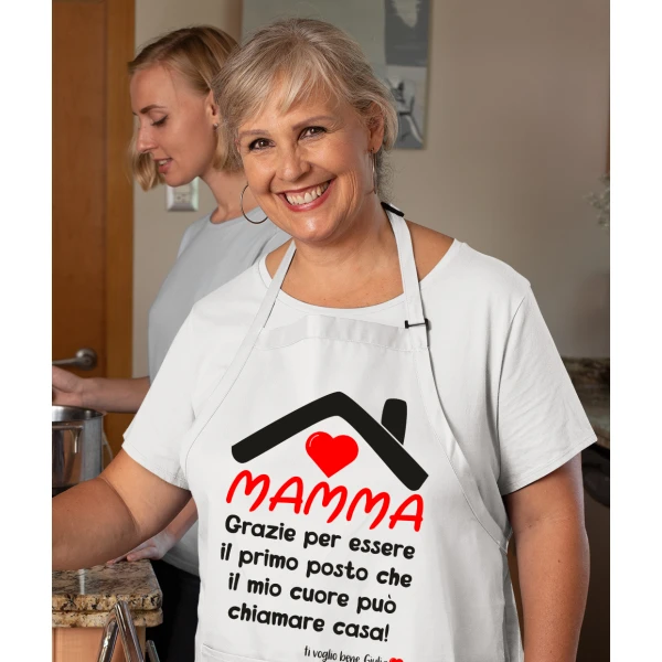 Grembiule da cucina Mamma PERSONALIZZABILI Il mio cuore può chiamarti casa Festa della Mamma Idea Regalo taglia Unica - immagine 5
