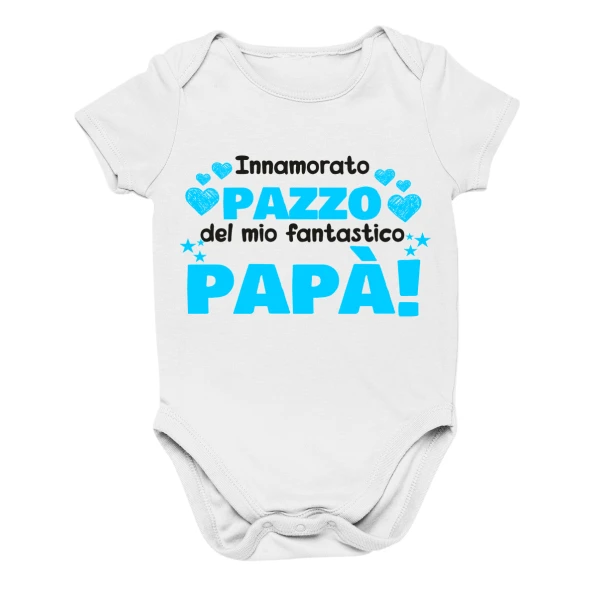 Body Festa del papà neonato divertenti Innamorato Pazzo del mio fantastico papà - idee regalo per la festa del papà
