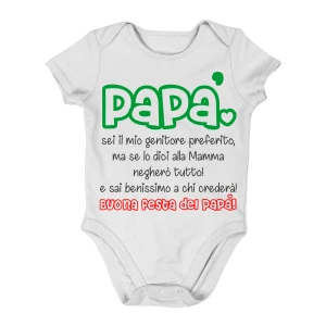 Body da neonato Regalo Festa del Papà Body papà neonato divertenti Papà sei il mio genitore preferito, ma se lo dici alla mamma negherò tutto