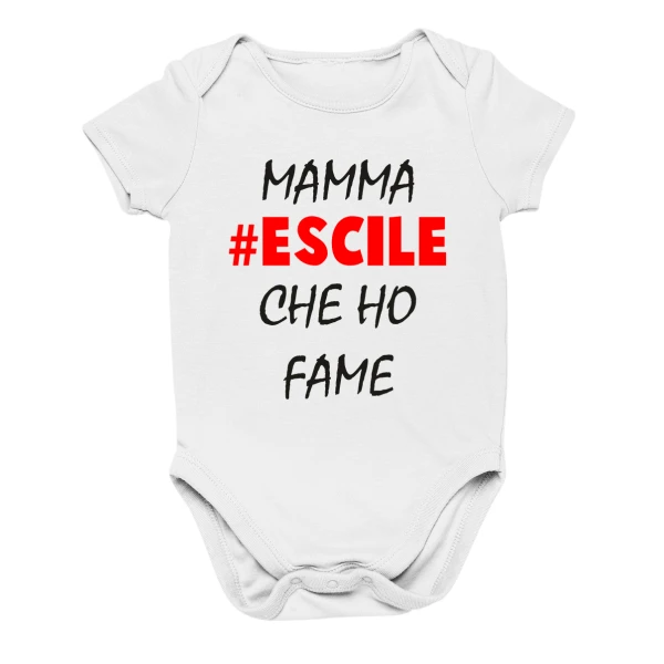 Body da neonato Mamma escile che ho fame! - body simpatico e divertente - idea regalo