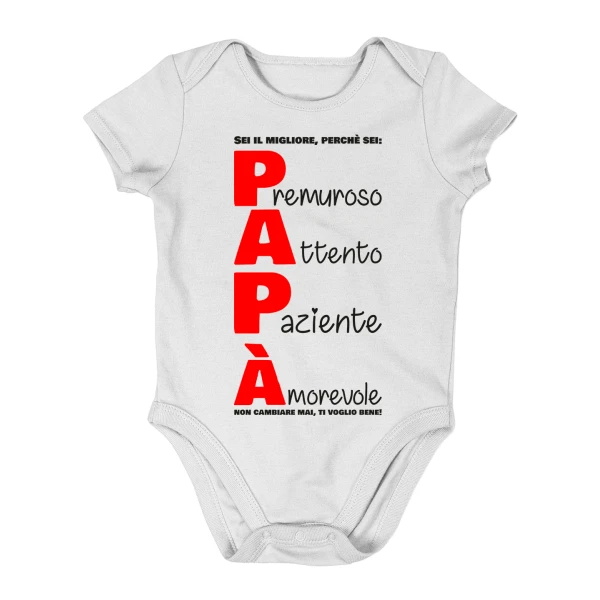 Body da neonato Regalo Festa del Papà Body papà neonato divertenti Papà premuroso, attento, paziente, amorevole