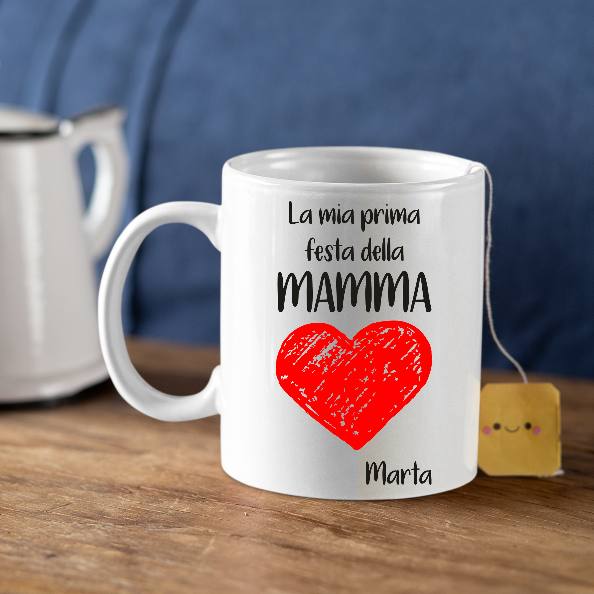 Tazza Mamma con cuore e nome personalizzabile –