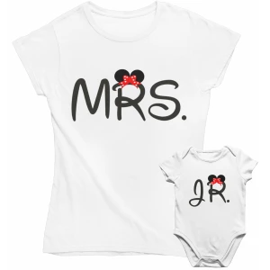 Coppia T-Shirt Maglietta Mamma Body Mamma Madre Figlia Mrs Jr Festa della Mamma