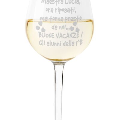 Calice Maestra Personalizzabile Calice da Vino Regalo Maestra Buone Vacanze Calice 50 cl