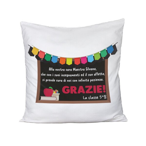 Cuscino Maestra Personalizzabile Alla nostra cara maestra, grazie Regalo Maestra fine anno