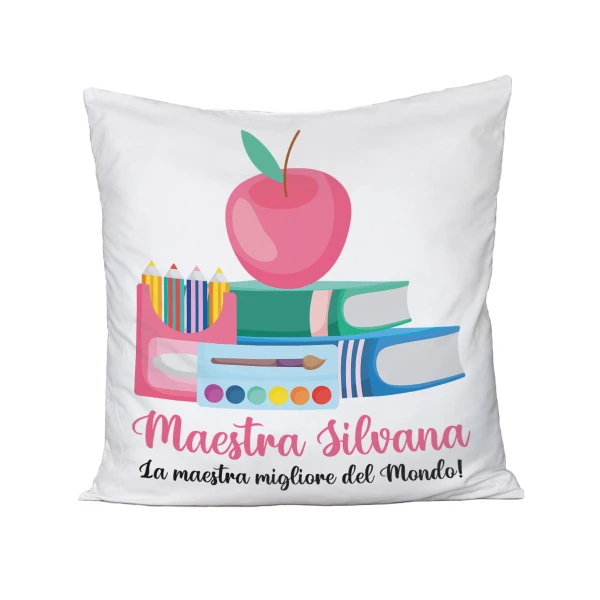 Cuscino Maestra Personalizzabile La maestra migliore del mondo Regalo Maestra fine anno