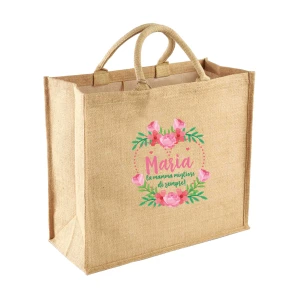 Borsa per la Spesa Juta Shopper Mamma Mamma Personalizzabile La Mamma Migliore di Sempre Regalo Mamma Festa della Mamma Idea Regalo Mamma
