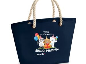 Borsa Mare Mamma PERSONALIZZABILE CON NOME Io non so scrivere ma tu sai leggere, auguri Mamma! Festa della Mamma Compleanno Idea Regalo Mamma