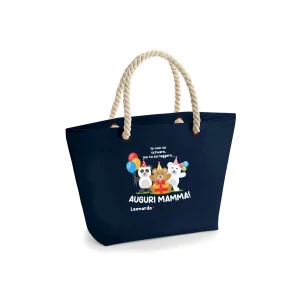Borsa Mare Mamma PERSONALIZZABILE CON NOME Io non so scrivere ma tu sai leggere, auguri Mamma! Festa della Mamma Compleanno Idea Regalo Mamma