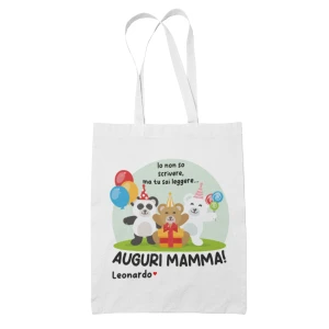 Shopping Bag Mamma PERSONALIZZABILE CON NOME Io non so scrivere ma tu sai leggere, auguri Mamma! Festa della Mamma Compleanno Idea Regalo Mamma