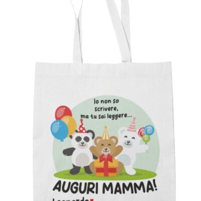 Shopping Bag Mamma PERSONALIZZABILE CON NOME Io non so scrivere ma tu sai leggere, auguri Mamma! Festa della Mamma Compleanno Idea Regalo Mamma