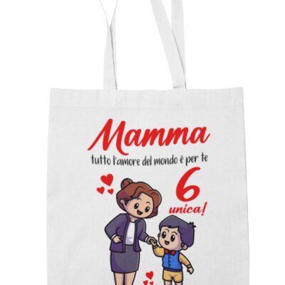 Shopping Bag Mamma PERSONALIZZABILE CON NOME maschietto Mamma tutto l'amore del mondo è per te Sei unica! Festa della Mamma Compleanno Idea Regalo Mamma