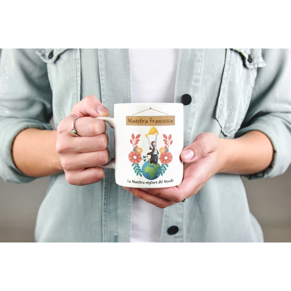 Tazza Maestra Personalizabile La maestra migliore del mondo Regalo Maestra fine anno - immagine 2