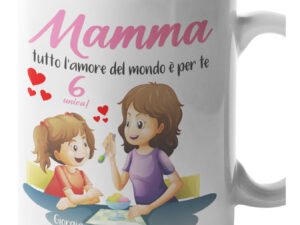 Tazza Mamma PERSONALIZZABILE CON NOME femminuccia Mamma tutto l'amore del mondo è per te Sei unica! Festa della Mamma Compleanno Mug 11OZ Idea Regalo Mamma