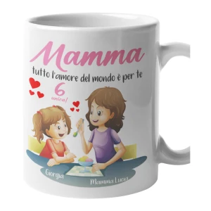 Tazza Mamma PERSONALIZZABILE CON NOME femminuccia Mamma tutto l'amore del mondo è per te Sei unica! Festa della Mamma Compleanno Mug 11OZ Idea Regalo Mamma