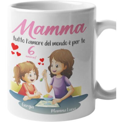 Tazza Mamma PERSONALIZZABILE CON NOME femminuccia Mamma tutto l'amore del mondo è per te Sei unica! Festa della Mamma Compleanno Mug 11OZ Idea Regalo Mamma