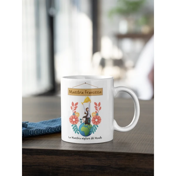 Tazza Maestra Personalizabile La maestra migliore del mondo Regalo Maestra fine anno - immagine 3