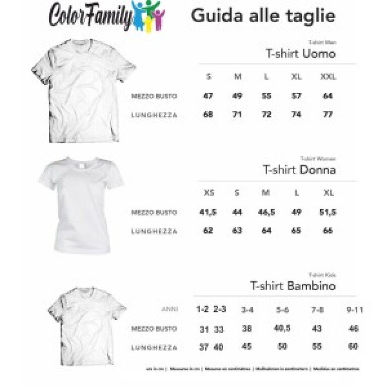 tabella tshirt