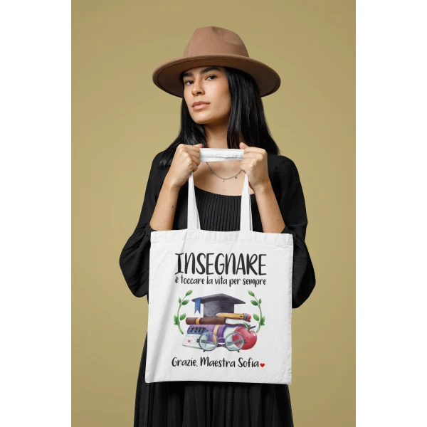 Shopping Bag Maestra Personalizzabile con Nome maestra, Nomi Alunni e Classe Grazie Maestra Regalo Maestra fine Anno - immagine 3