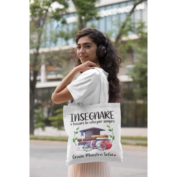 Shopping Bag Maestra Personalizzabile con Nome maestra, Nomi Alunni e Classe Grazie Maestra Regalo Maestra fine Anno - immagine 5