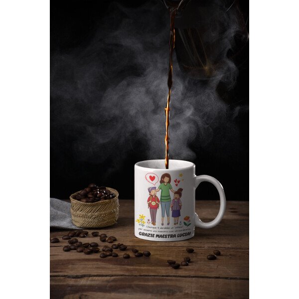Tazza Maestra Personalizzabile con Nome maestra Chinque ti darebbe un "ottimo" Grazie Maestra Regalo Maestra fine Anno - immagine 3