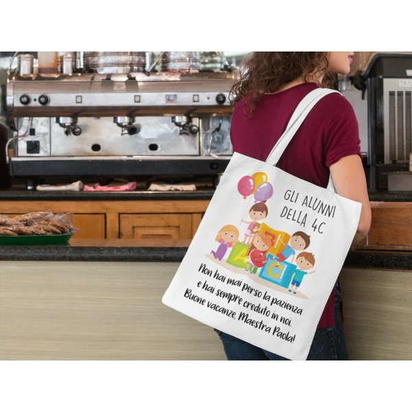 Shopping Bag Maestra Personalizzabile Buone vacanze Maestra Hai sempre creduto in noi Regalo Maestra fine anno - immagine 5