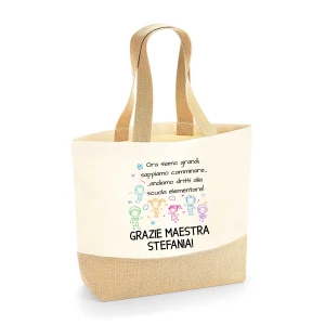 Shopper Maestra Regalo Personalizzabile con Nome maestra Andiamo dritti alla scuola elementare Grazie Maestra Regalo Maestra fine Anno