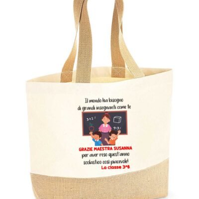 Shopper Maestra Regalo Maestra Personalizzabile con Nome maestra e Classe Il mondo ha bisogno di grandi insegnanti Grazie Maestra fine Anno Scolastico