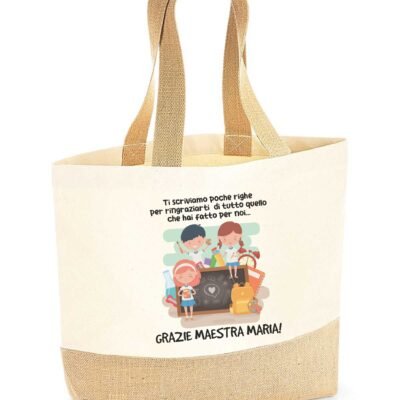 Shopper Maestra Regalo Personalizzabile con Nome maestra Ti scriviamo poche righe Grazie Maestra Regalo Maestra fine Anno