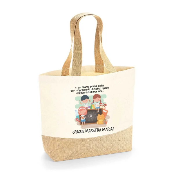 Shopper Maestra Regalo Personalizzabile con Nome maestra Ti scriviamo poche righe Grazie Maestra Regalo Maestra fine Anno