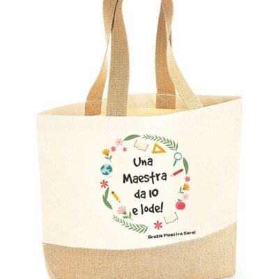 Shopper Maestra Regalo Personalizzabile con Nome maestra Una Maestra da 10 e lode Grazie Maestra Regalo Maestra fine Anno