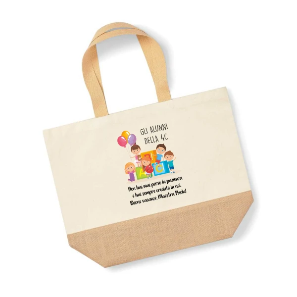 Shopper Maestra Personalizzabile Buone vacanze Maestra Hai sempre creduto in noi Regalo Maestra fine anno - immagine 3
