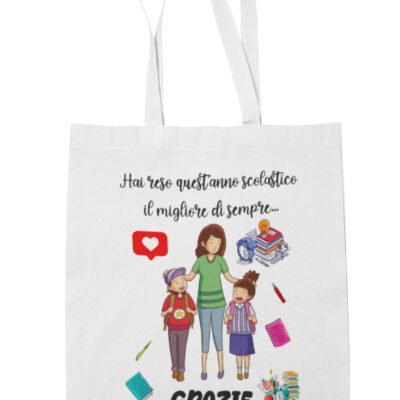 Shopping Bag Maestra Personalizzabile con Nome maestra, Nomi Alunni e Classe Grazie Maestra Regalo Maestra fine Anno