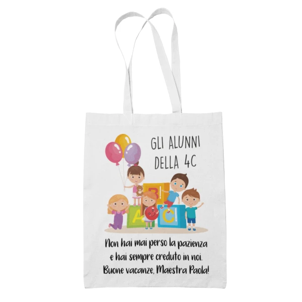 Shopping Bag Maestra Personalizzabile Buone vacanze Maestra Hai sempre creduto in noi Regalo Maestra fine anno
