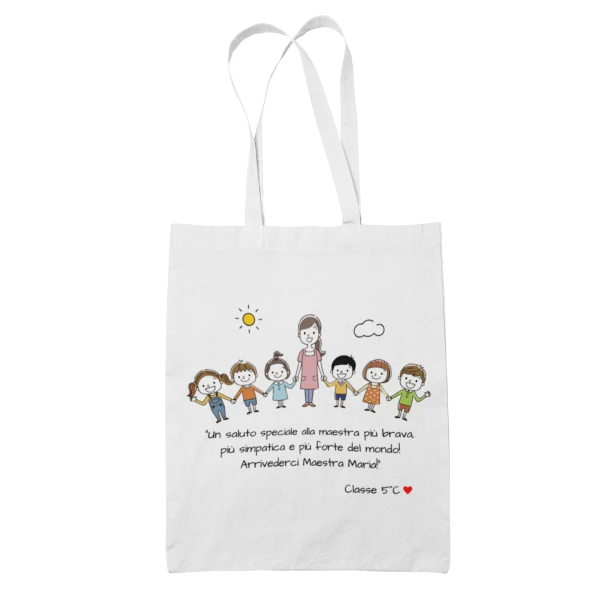 Shopping Bag Maestra Personalizzabile Un saluto speciale alla maestra più brava Arrivederci maestra Regalo Maestra fine anno