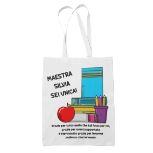 Shopping Bag Maestra Personalizzabile Maestra Sei unica Grazie per tutto quello che hai fatto per noi Regalo Maestra fine anno
