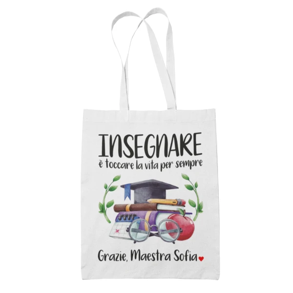 Shopping Bag Maestra Personalizzabile con Nome maestra, Nomi Alunni e Classe Grazie Maestra Regalo Maestra fine Anno