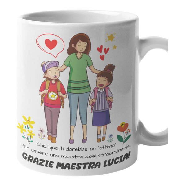 Tazza Maestra Personalizzabile con Nome maestra Chinque ti darebbe un "ottimo" Grazie Maestra Regalo Maestra fine Anno